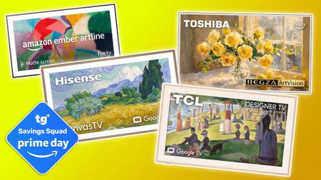 Collage of TVs on sale for Prime Day
