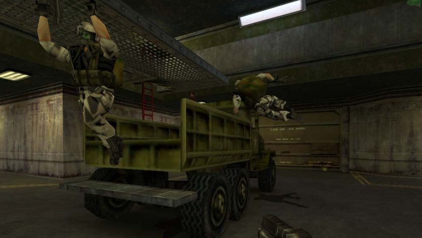Two soldiers jumping out a vehicle during one of the best Gearbox games, Half-Life: Opposing Force