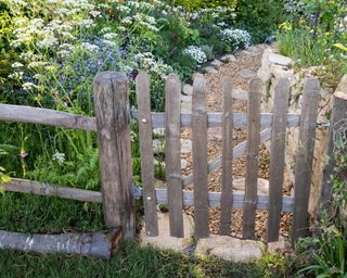 rustic wooden fence and gate