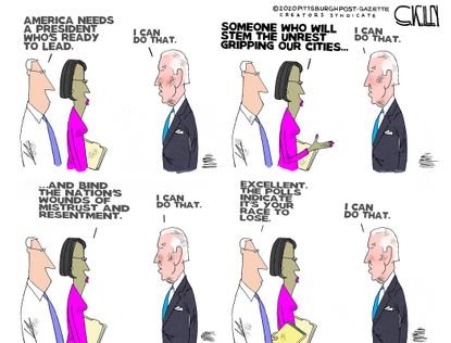 Political Cartoon U.S. Biden 2020 lose