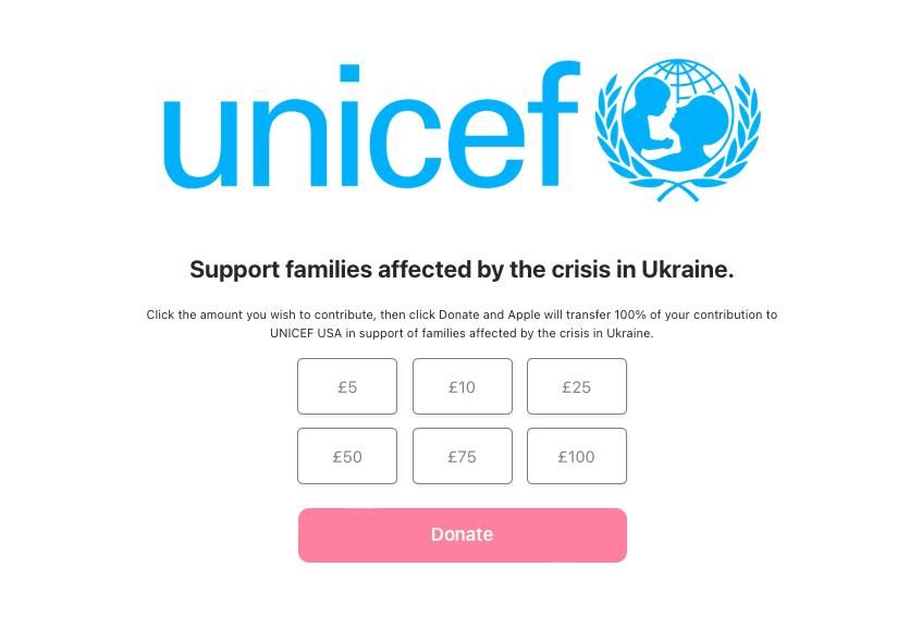 Apple Ukraine Unicef Options