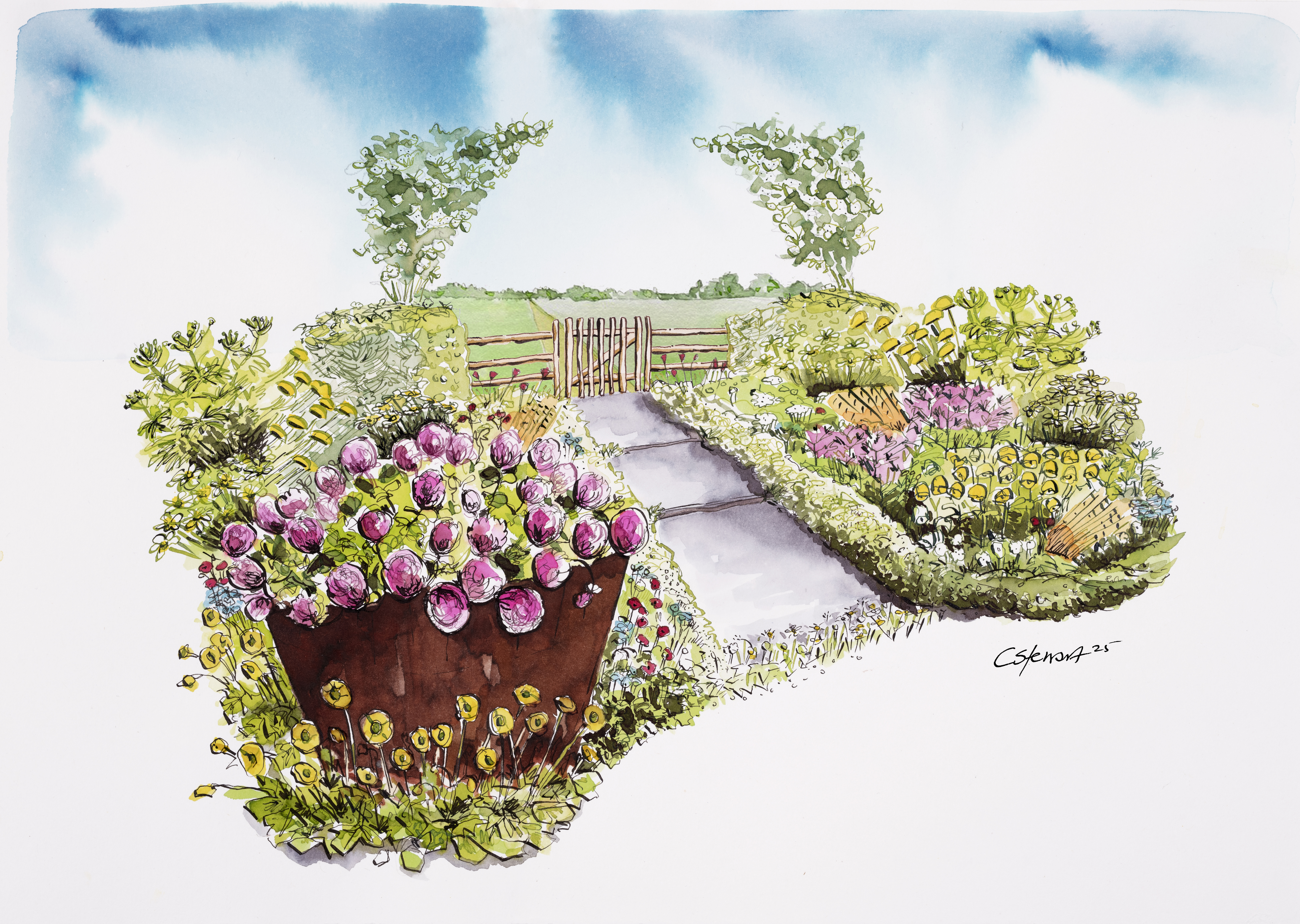 Illustrated Chelsea Flower Show stand