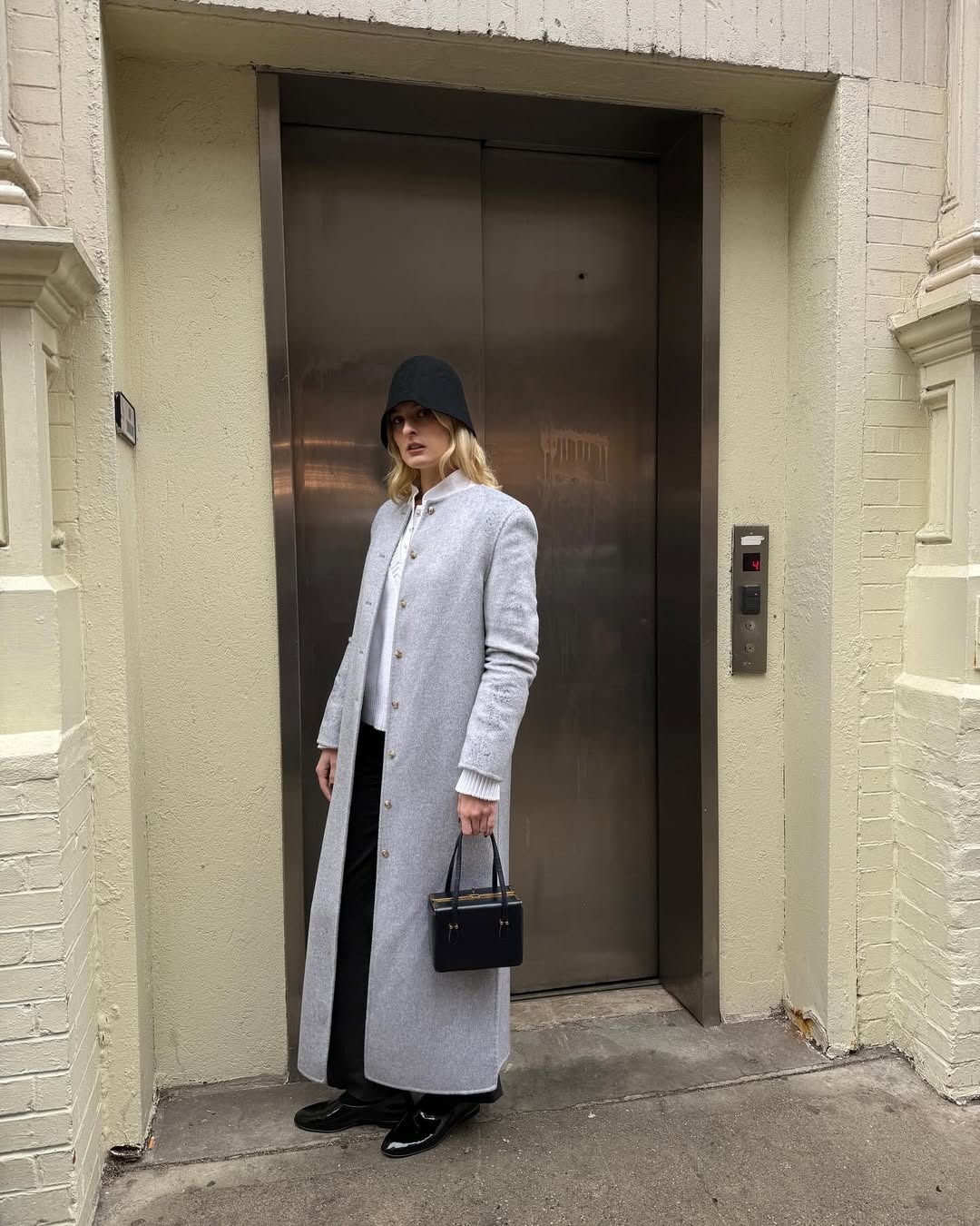 Influencer wearing a wool bucket hat