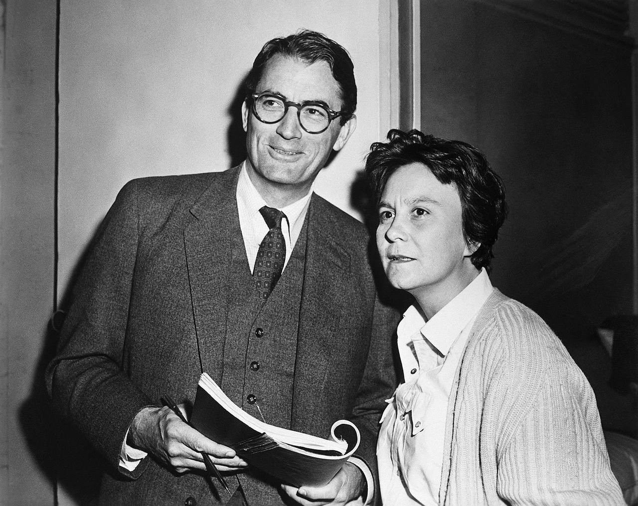 Harper Lee on the set of To Kill A Mockingbird