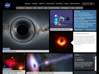 NASA transformed its homepage to black hole central for Black Hole Friday 2019.