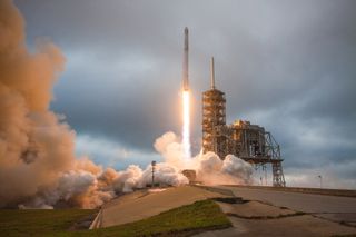 SpaceX Falcon 9 rocket soars skyward