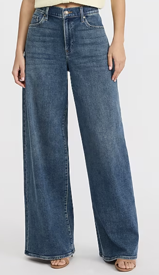 Express, High Waisted Relaxed Wide Leg Medium Wash Jeans