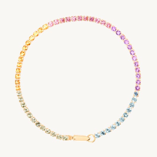 Harlequin Rainbow Tennis Bracelet - 6"