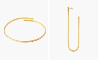 Left, ‘Sufi’ earpiece, gold. Right, ‘Cusp’ earpiece, gold
