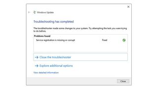 A screenshot of the Windows Update Troubleshooter