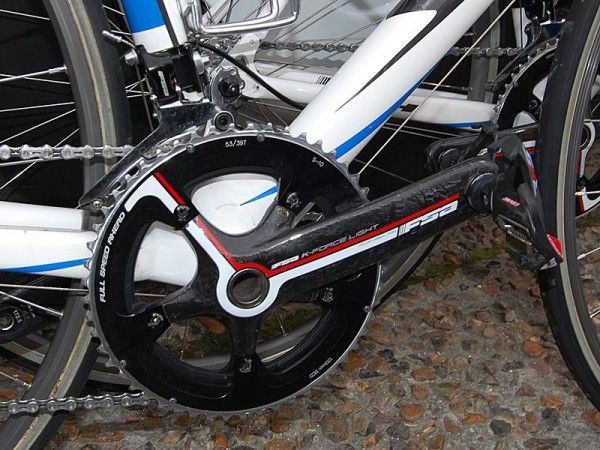 Though FSA has supplied sponsored teams with rebadged SL-K Light cranks in the past this year they are now producing actual K-Force Light cranksets in a 130mm BCD, hollow arms and all.