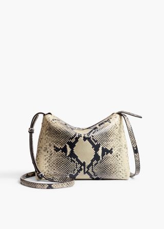 Khaite, Lina Crossbody Bag in Natural Python-Embossed Leather