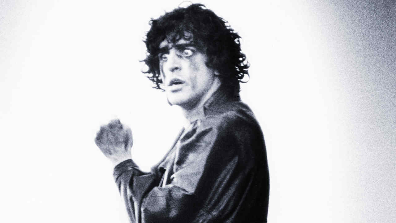 Killing Joke’s Jaz Coleman performing onstage in 1985