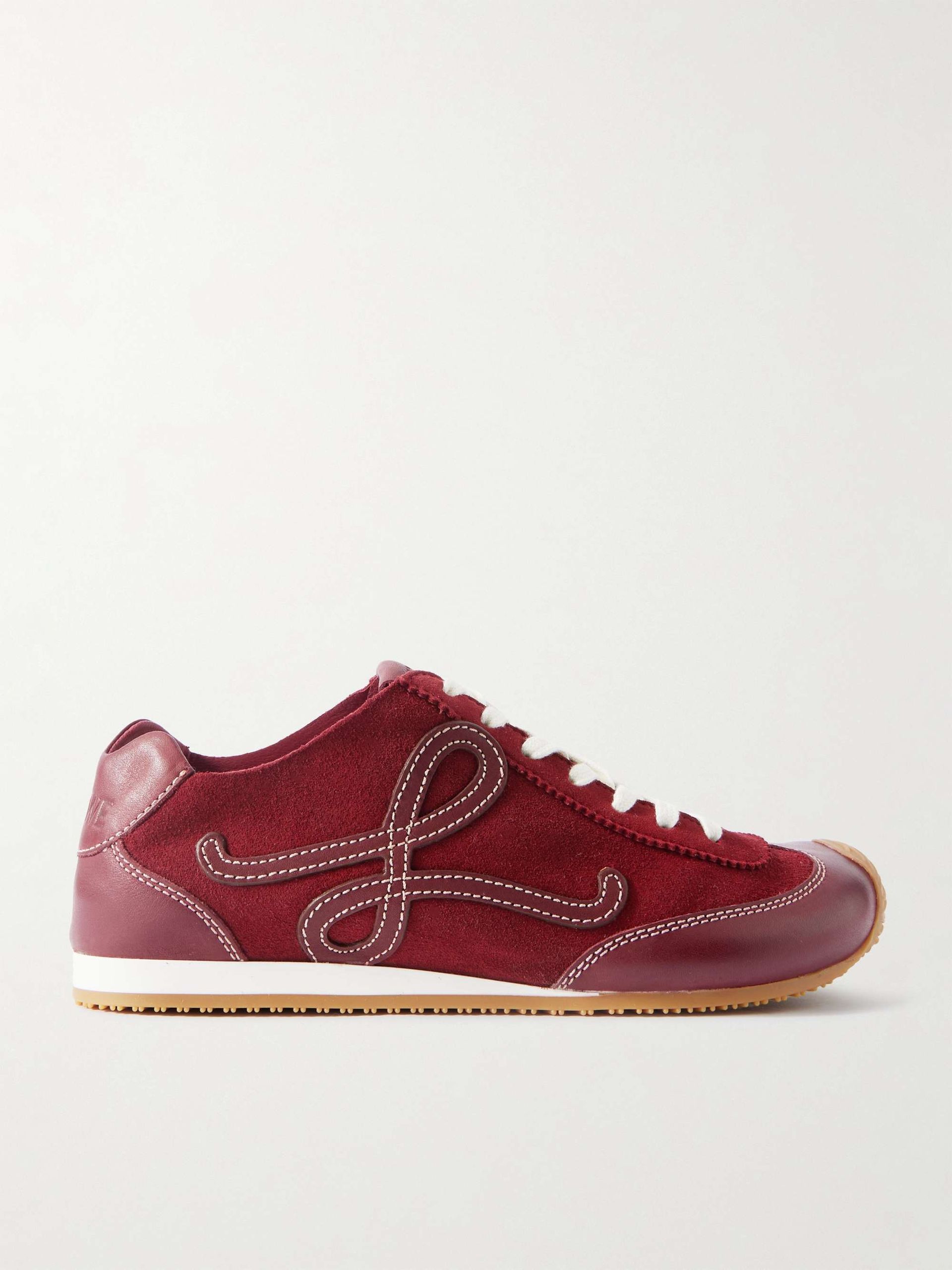 Ballet Runner 2.0 Logo-Appliquéd Leather and Suede Sneakers