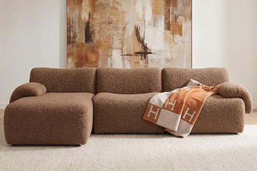 Grace 4-seater Compressed Sofa with Chaise (Caramel, Left Chaise)