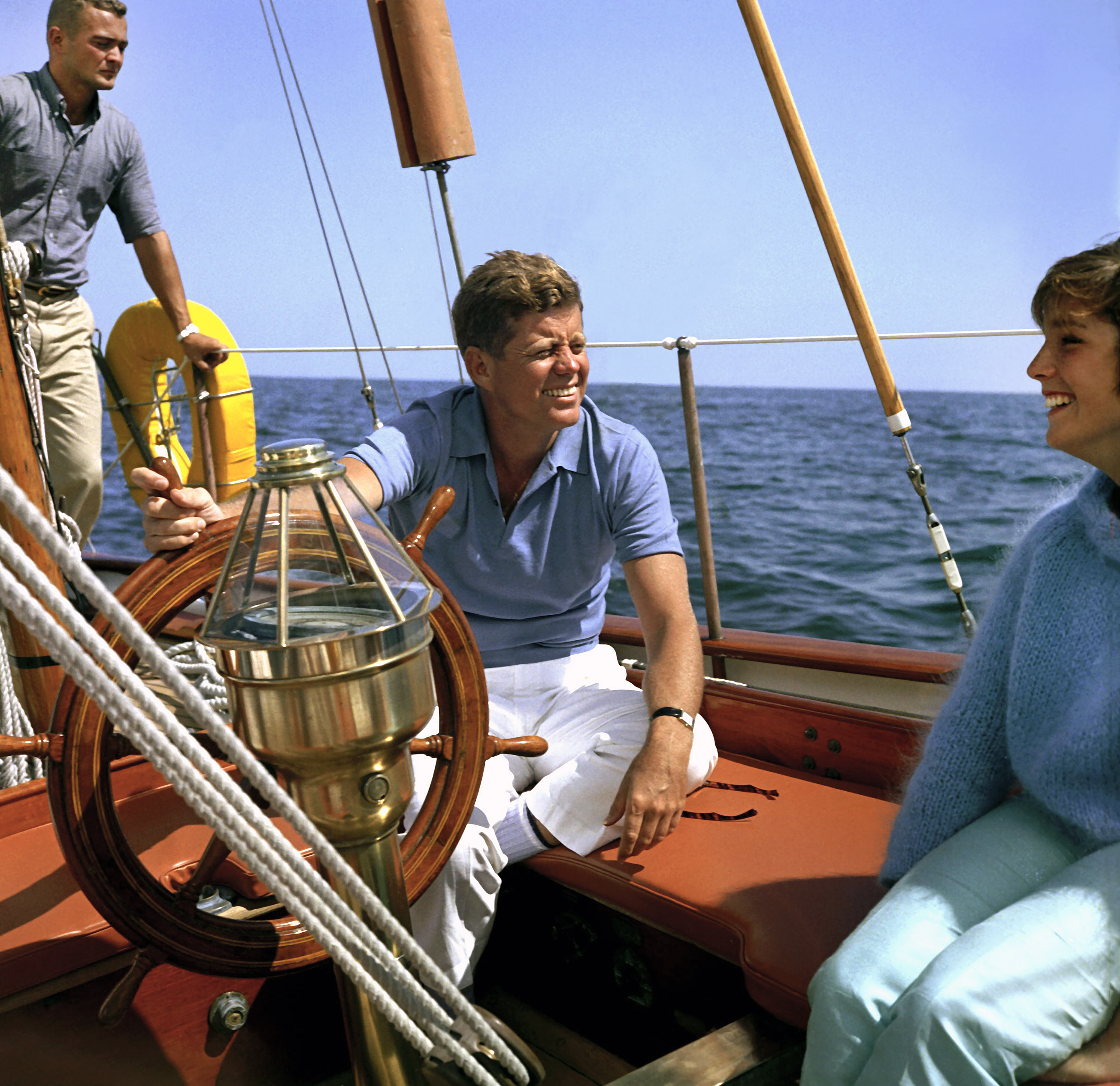 John F. Kennedy on a sail boat