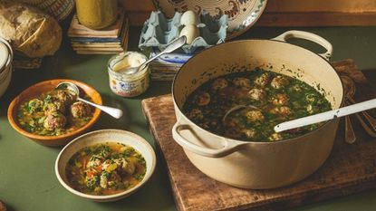 Chicken and ricotta meatballs in broth recipe by Julius Roberts