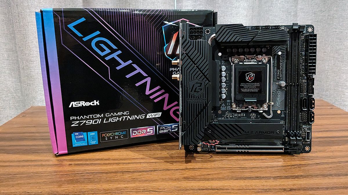 Asrock Z790I Lightning WiFi Mini-ITX Motherboard and box