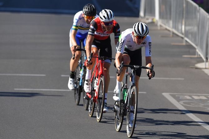 Ben O'Connor leads the break at the 2019 Down Under Classic