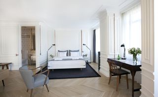 One of the light and airy guestrooms at Karakoy Rooms