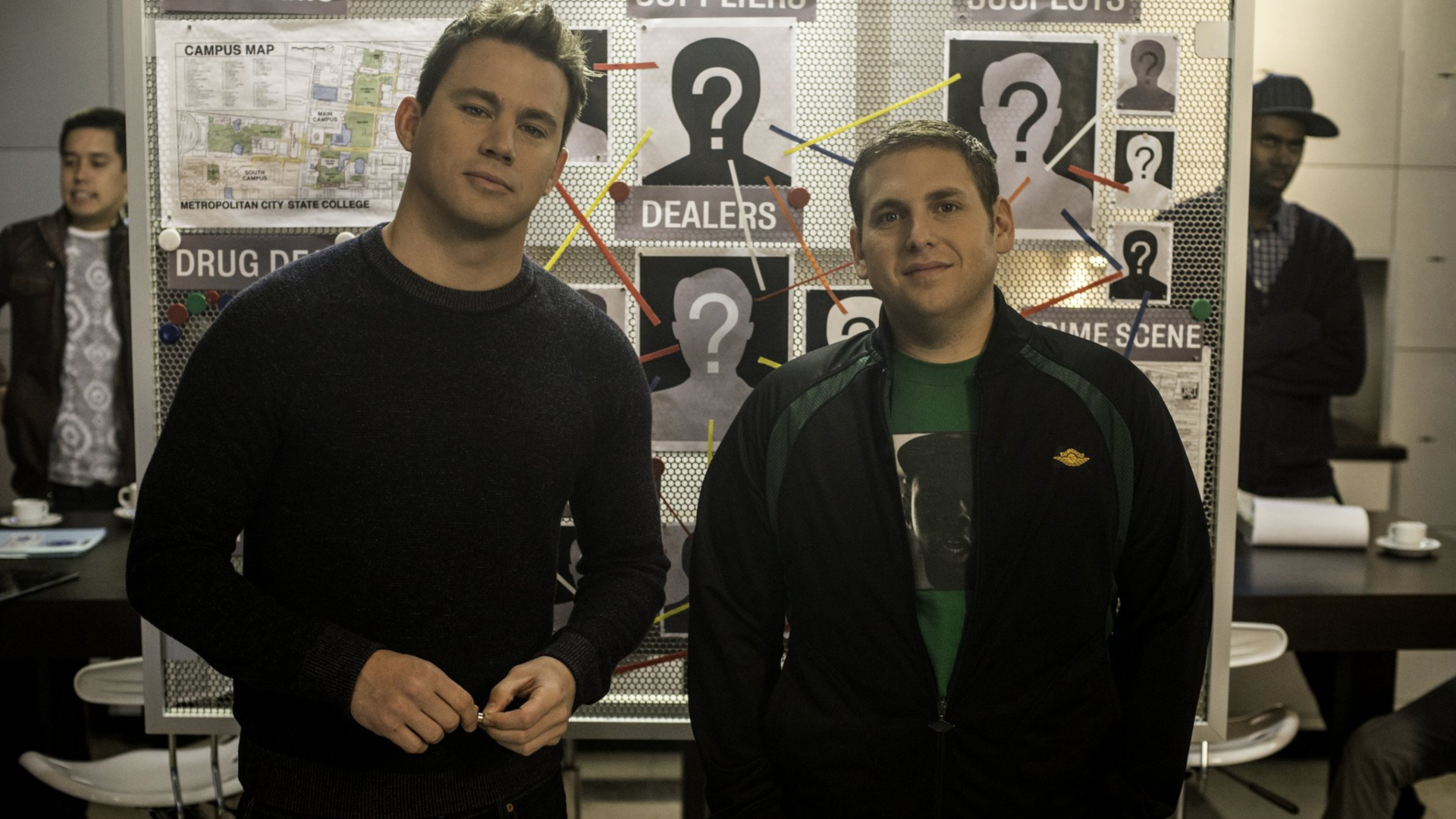 Jonah Hill and Channing Tatum as they appear in 22 Jump Street 