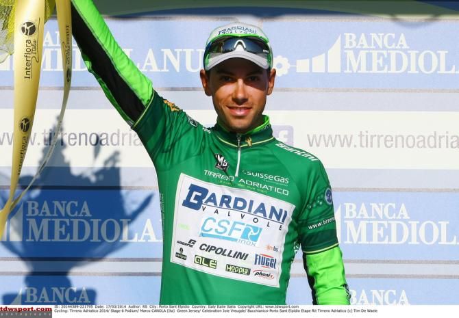 Marco Canola (Bardiani) leads the climbers classification