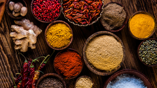 Bowls of whole spices