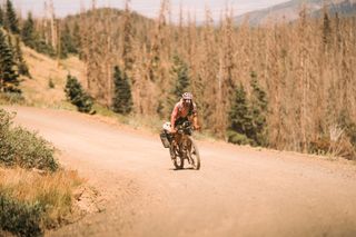 Lachlan Morton (EF Education-EasyPost) out on the Tour Divide Route in 2023