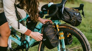 Jack Wolfskin Morobbia bikepacking bags on a bike