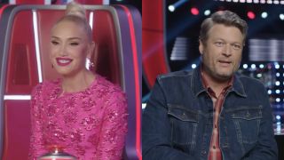 gwen stefani and blake shelton on season 22 of the voice