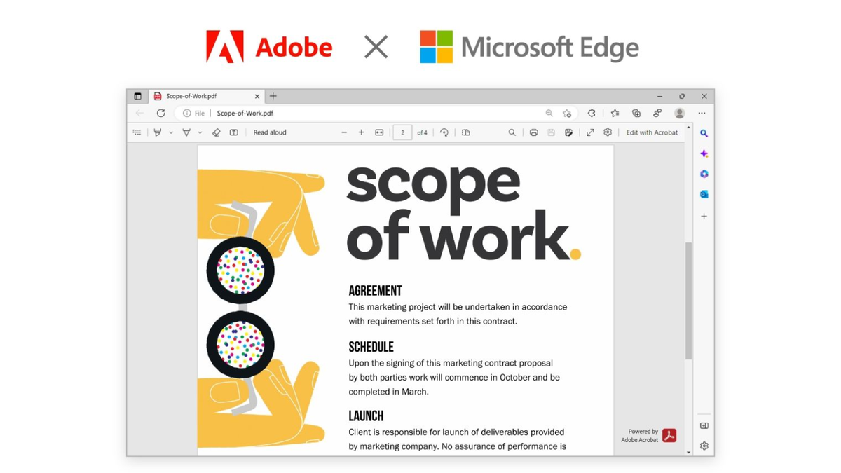 Adobe Acrobat to power Microsoft Edge’s free PDF reader