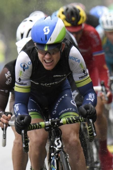 Australia's Simon Clarke leads the breakaway