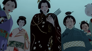 A group of women in Blue Eye Samurai.
