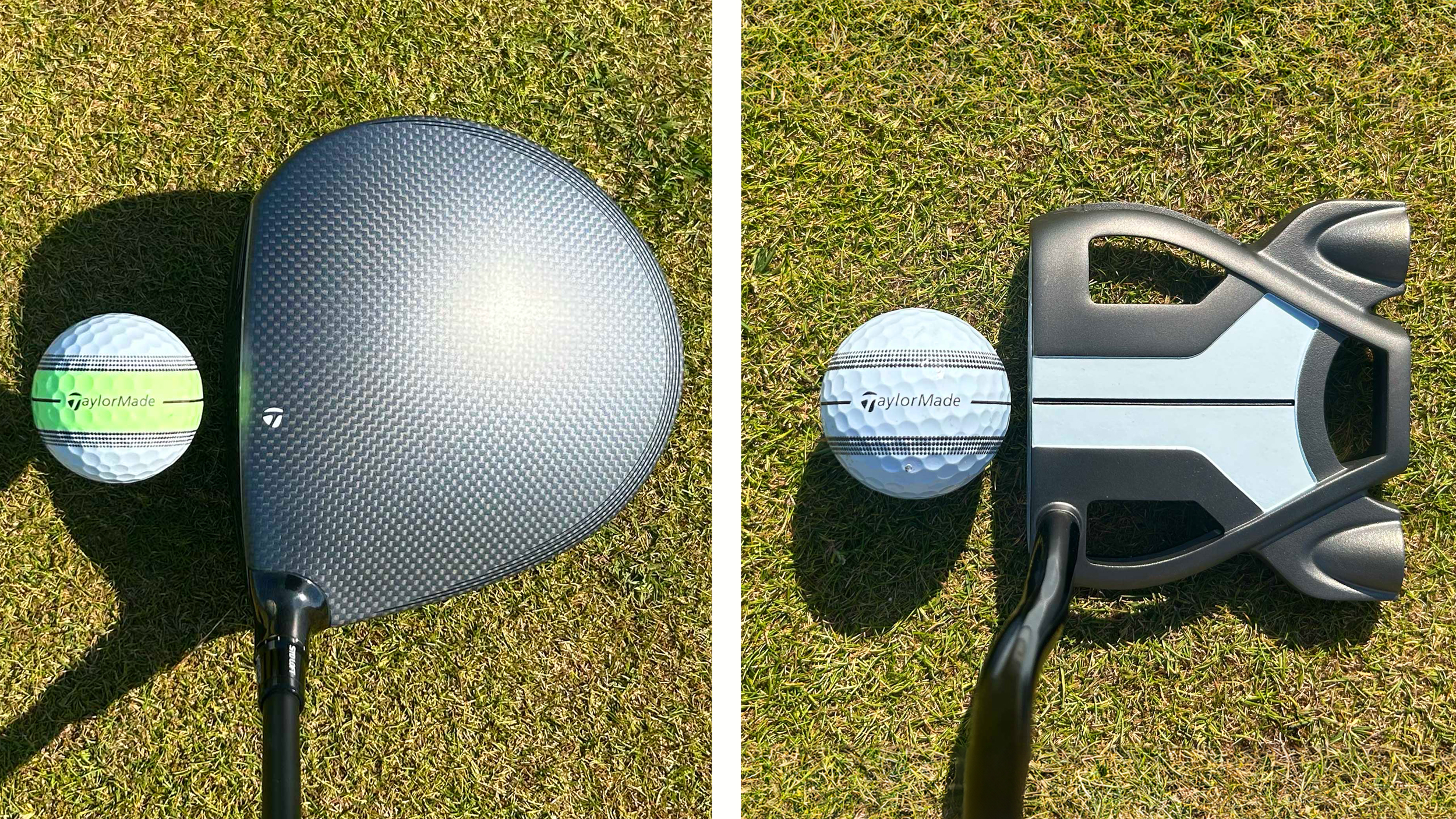 TaylorMade vis tech balls with clubs