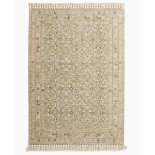 Light Dusty Green Patterned Rug