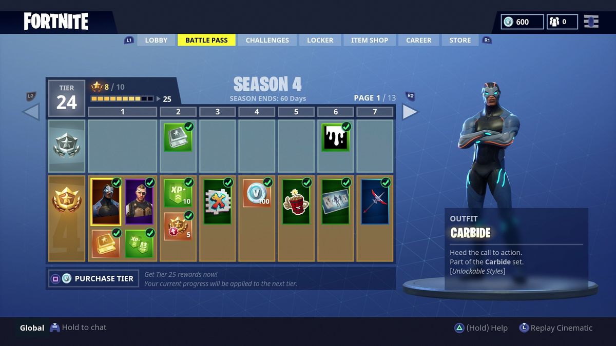 Fortnite Season 4 - all the Battle Pass skins, emotes, harvesting tools ...