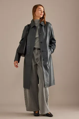 Anthropologie, By Anthropologie Leather Trench Coat