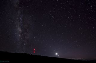 Venus, Moon and Milky Way Over Mauna Loa Observatory by Sean King