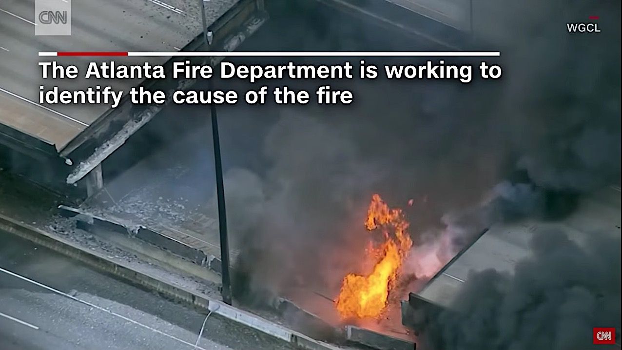 A section of I-85 collapsed