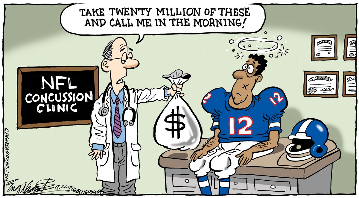 Editorial cartoon U.S. NFL concussions | The Week