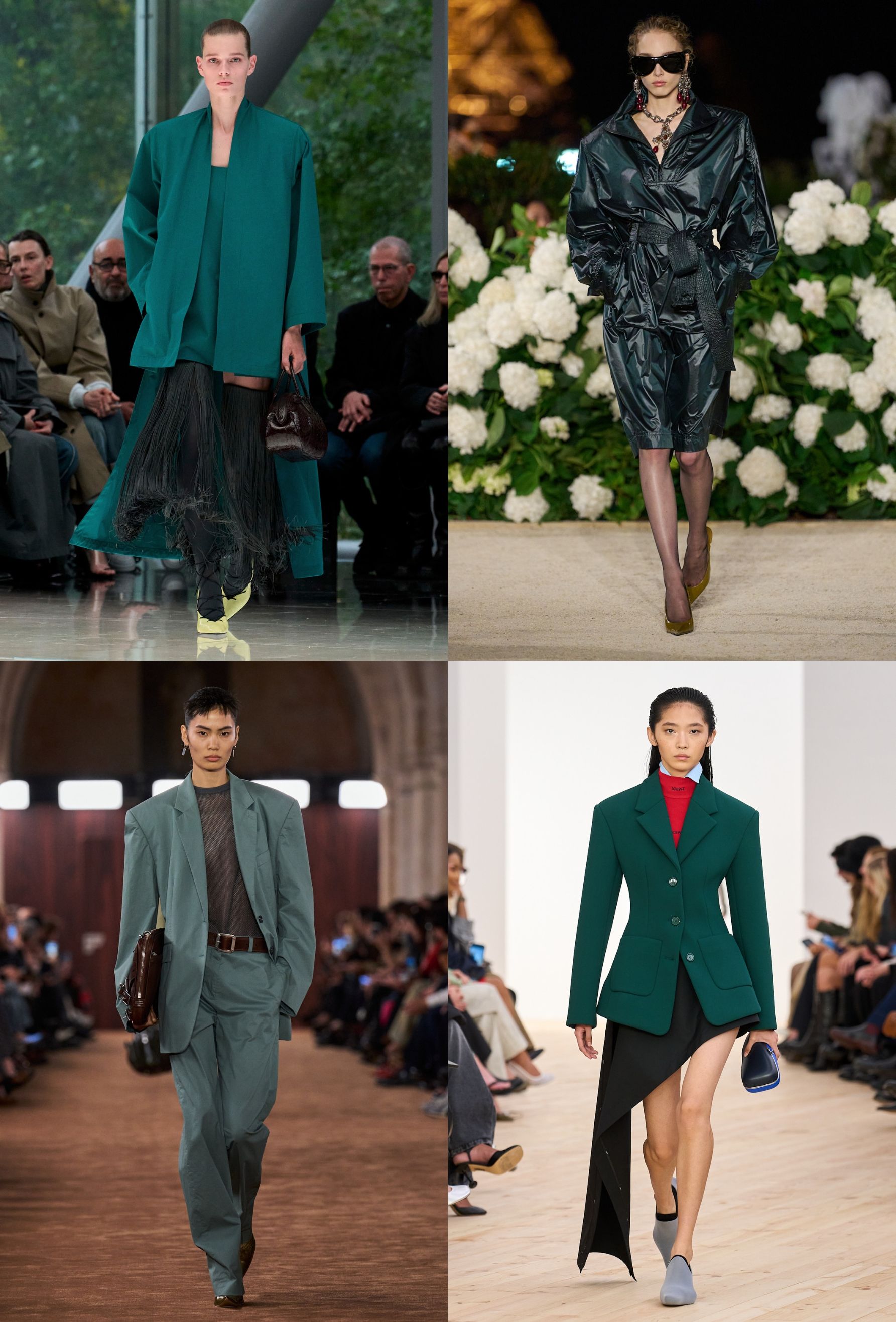 A collage of models from the spring/summer 2026 runways.