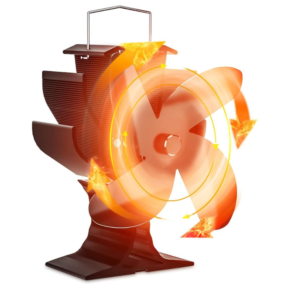 Signstek log burner stove fan on white background