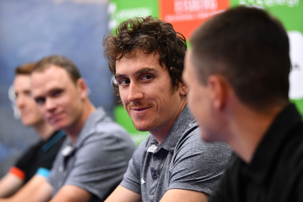 Chris Froome and Geraint Thomas meet the press before the 2018 Tour of Britain