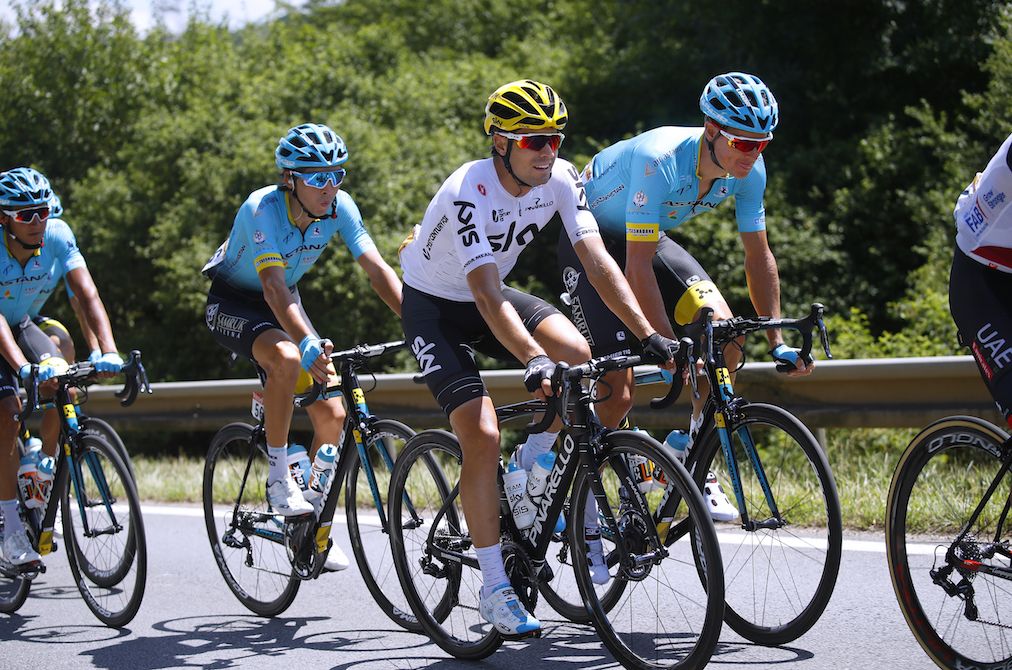 Mikel Landa racing the 2017 Tour de France