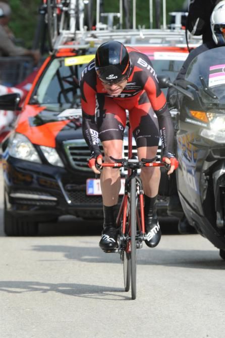 Cadel Evans (BMC) moved into second overall with his individual time trial performance on Stage 8