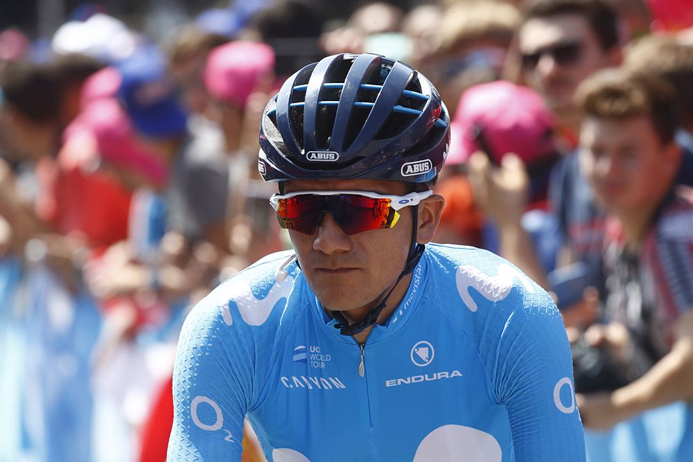 Richard Carapaz (Movistar) at the start of stage 18 at the Giro d'Italia