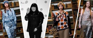 Grupo de modelos entre bastidores de Anna Sui RTW Otoño 2024