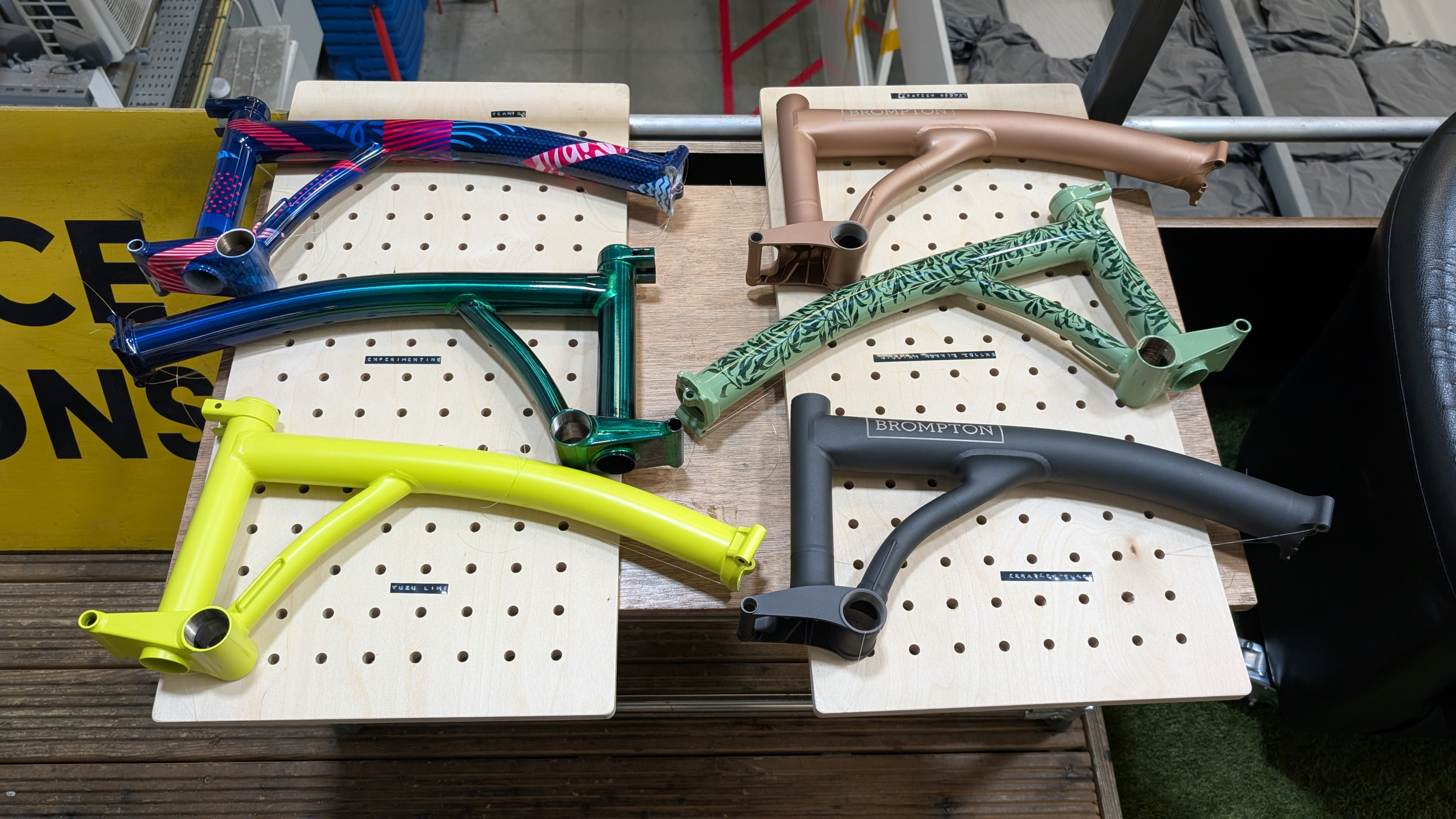 The output from Brompton's paint shop