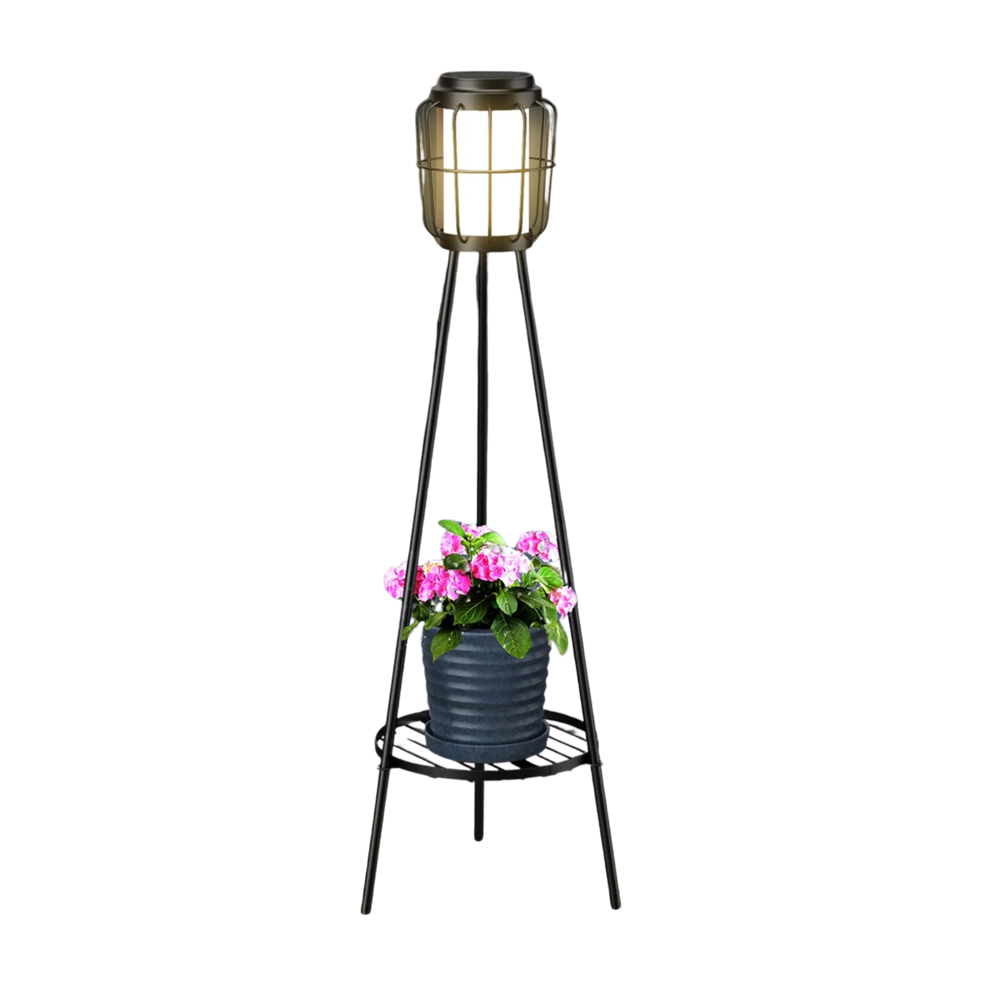 solar floor lamp with a plant stand
