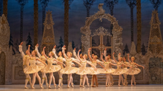 The Nutcracker ballet dancers on stage 